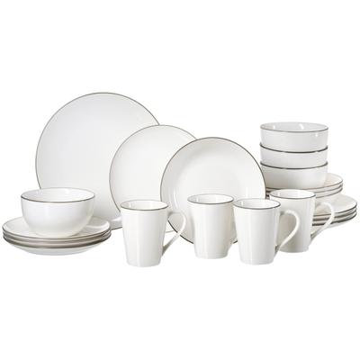Kombiservice RITZENHOFF & BREKER "Adela", grau, 20 tlg., Porzellan, Geschirr-Sets, aus Porzellan für 4 Personen Image