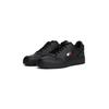 Sneaker TOMMY JEANS "TJM RETRO BASKET", Herren, Gr. 45, schwarz, Leder, Lederimitat, sportlich, Schuhe, Freizeitschuh, Halbschuh, Schnürer mit Lochmuster