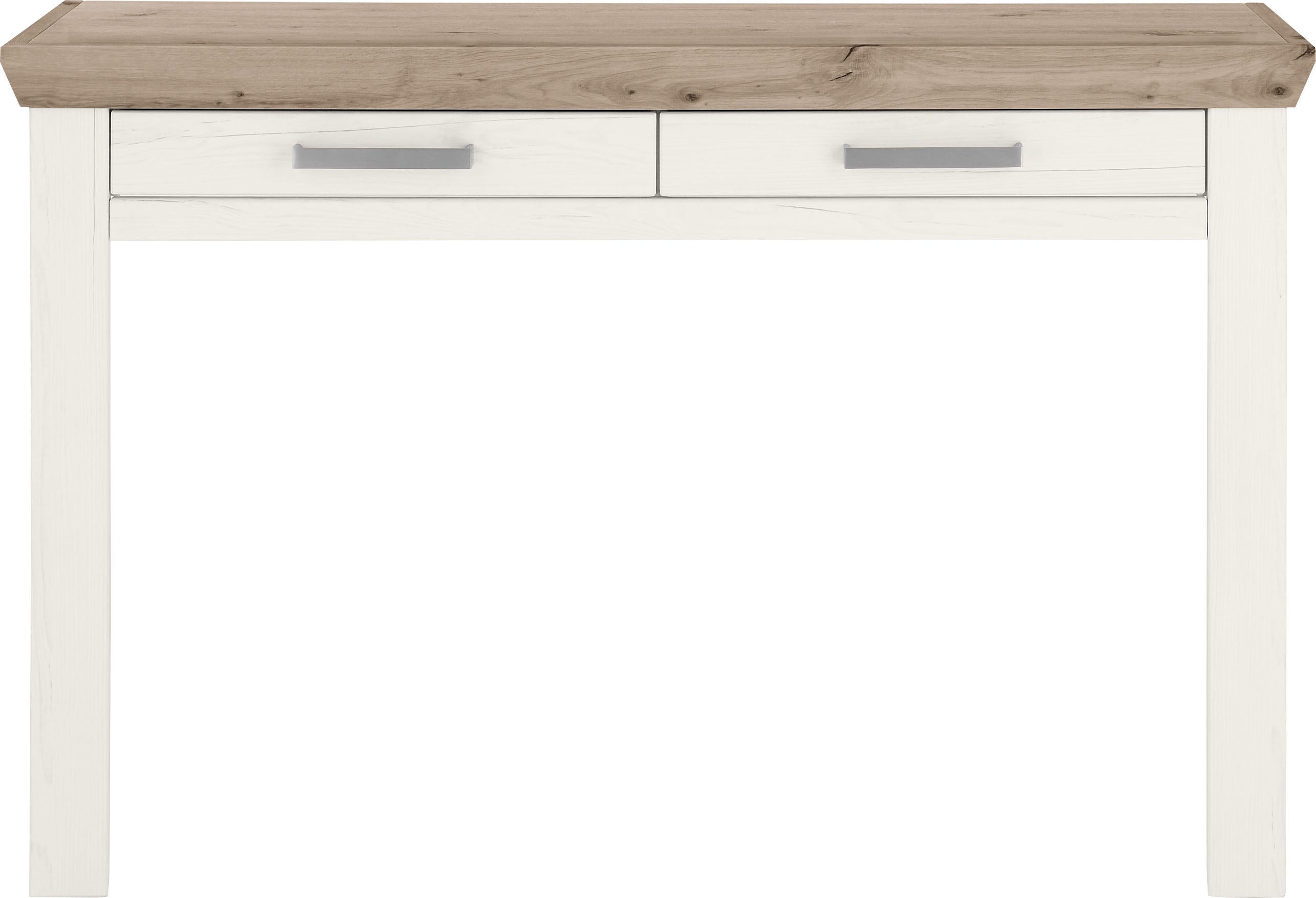 Schminktisch, pino aurelio, eiche nelson, pino aurelio, eiche nelson, B:123cm H:80,4cm T:40cm, SET ONE BY MUSTERRING, Tische, mit zwei Schubkästen, Landhausstil, Metallgriff, B 123 x H 80 x T 40cm Image