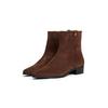 Stiefelette TOMMY HILFIGER "TH SUEDE POINTY ZIP BOOTIE", Damen, Gr. 39, braun (dunkelbraun), Veloursleder, klassisch, Schuhe, Blockabsatz, Westernboots, Cowboyboots hat eine schmale Form