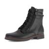 Schnürstiefelette GABOR, Damen, Gr. 44, schwarz, Kalbsleder, unifarben, Basic, Schuhe, Blockabsatz, Schnürboots mit Zierreißverschluss an der Außenseite