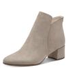 Stiefelette TAMARIS, Damen, Gr. 40, grau (hellgrau), Textil, unifarben, Veloursleder, elegant, Schuhe, Blockabsatz, Basicstiefelette in veganer Verarbeitung