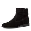 Stiefelette TAMARIS, Damen, Gr. 36, schwarz, Veloursleder, unifarben, klassisch, Schuhe, Blockabsatz, Boots mit Falten im slouchy Look