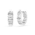 Paar Creolen SWAROVSKI "Schmuck Geschenk Matrix Ohrringe", silber (metallfarben, kristallweiß, kristallweiß), Ohrringe, Damen, Metall, mit Swarovski Kristall, Swarovski Zirkonia (synth.)