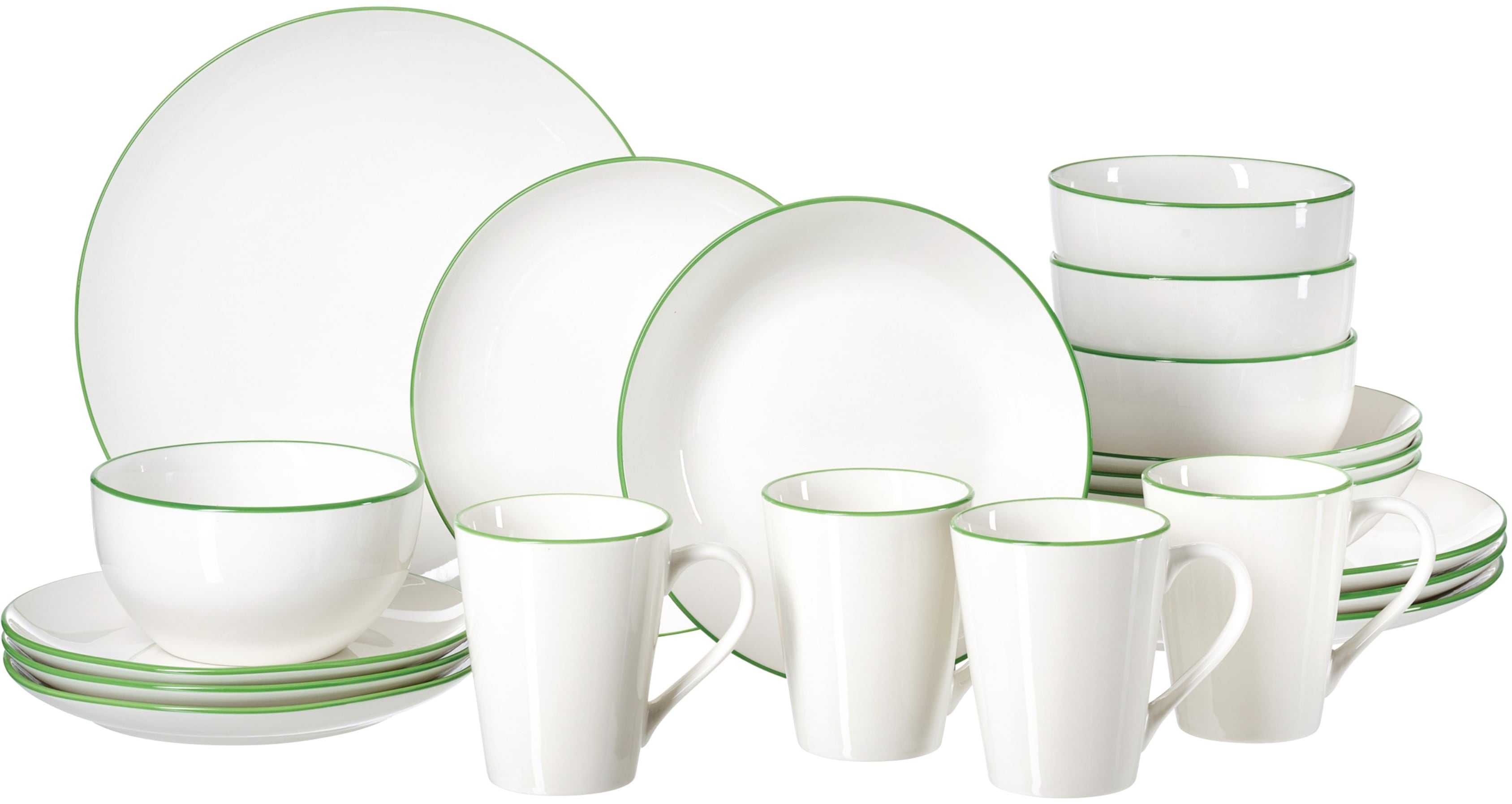 Kombiservice RITZENHOFF & BREKER "Adela", grün, 20 Stk., Porzellan, Geschirr-Sets, aus Porzellan für 4 Personen