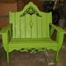 Uwharrie Outdoor Chair Veranda Garden Bench Wood/Natural Hardwoods in Green | 44.5 H x 34.5 W x 38 D in | Wayfair V051-022--Distressed