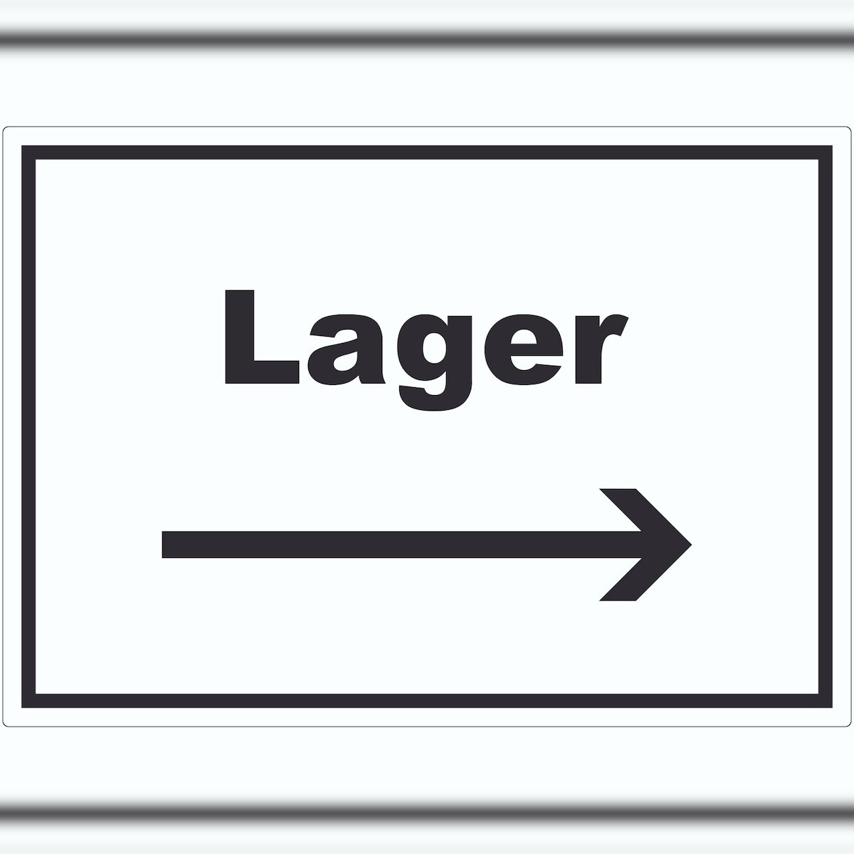 HB-Druck Lager Aufkleber mit Text und Richtungspfeil rechts Storage Warenlager waagerecht A7 (74x105mm) Image