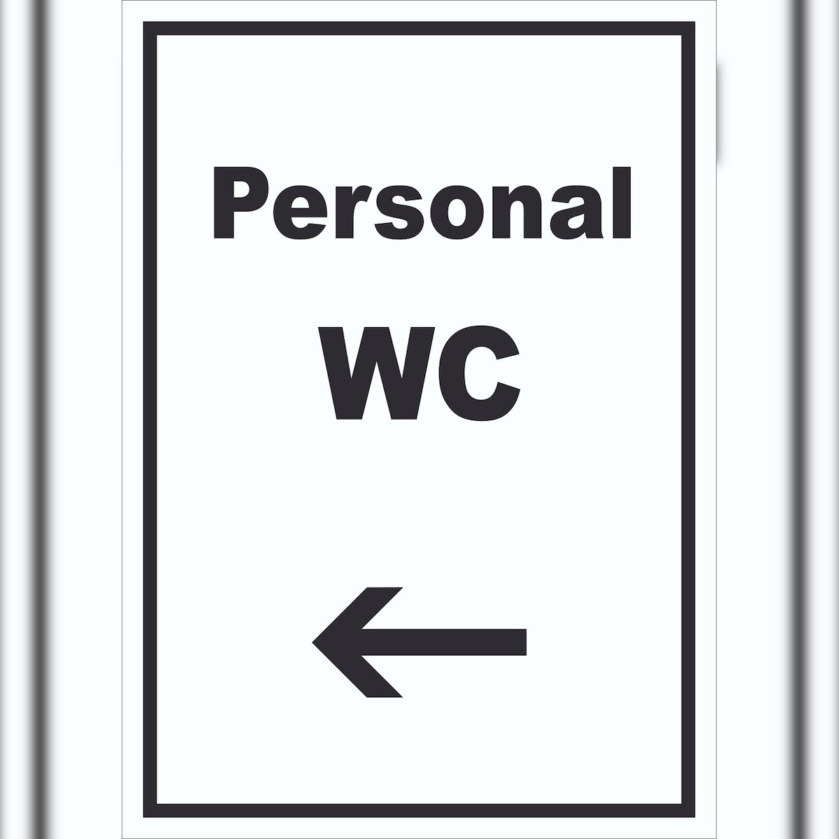 HB-Druck Personal WC Schild mit Text und Richtungspfeil links hochkant A4 (210x297mm) Image