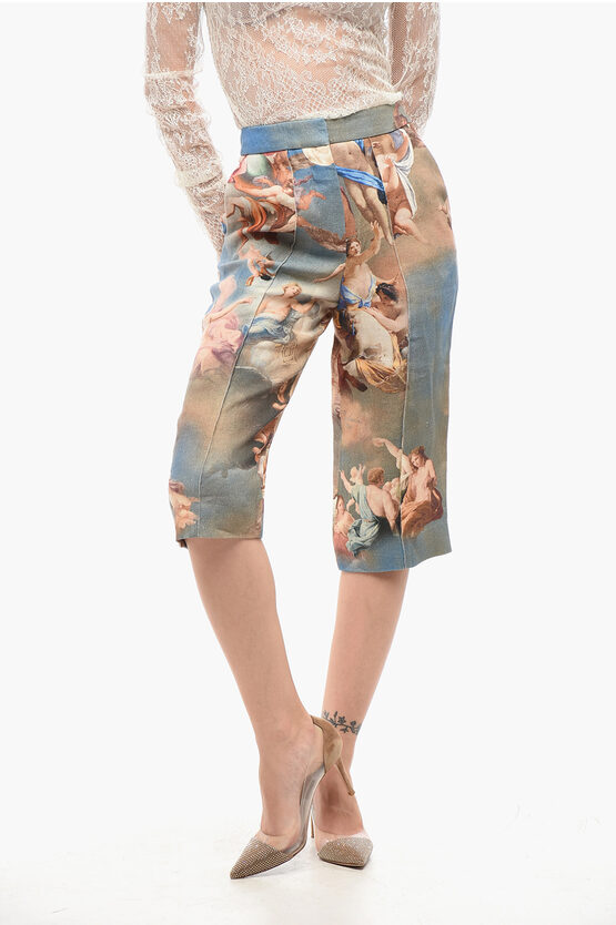 Gemusterte Bermudashorts aus Leinen in Mehrfarbig Image