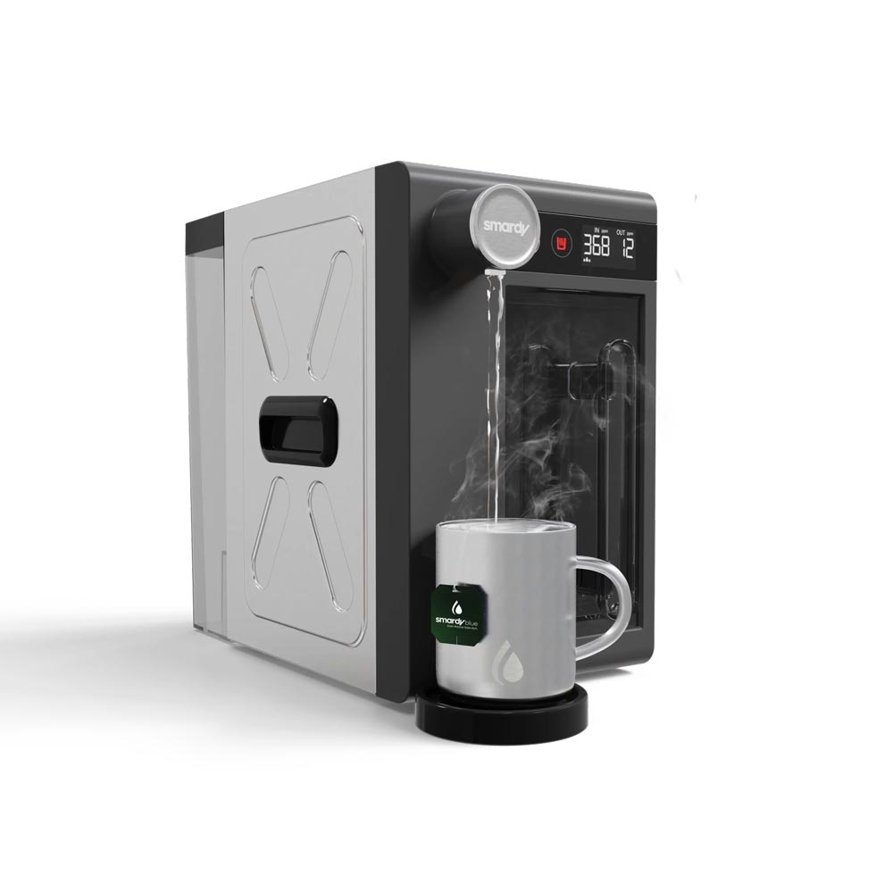 SmardyBlue Genius™ Camping Wasserbar + Glasflasche Lara | Umkehrosmose Auftischsystem autark