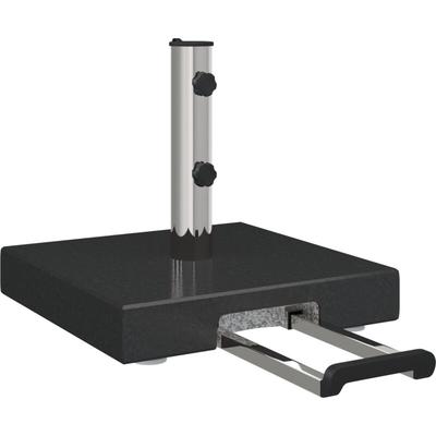 Mobile Sonnenschirmbasis mit Griff, aus schwarzem Granit, 29 kg, quadratisch Vidaxl Image
