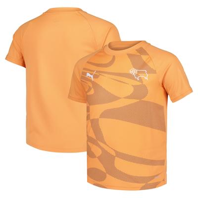 Derby County PUMA Auswärts Pre Match Oberteil - Orange - Kinder Image
