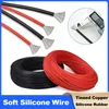 1 m ~ 50 m rot schwarz weiches Silikon-Stromkabel 30/28/26/24/22/20/18/16 AWG hitzebeständiges elektrisches Kabel für Autobatterie-LED-Licht