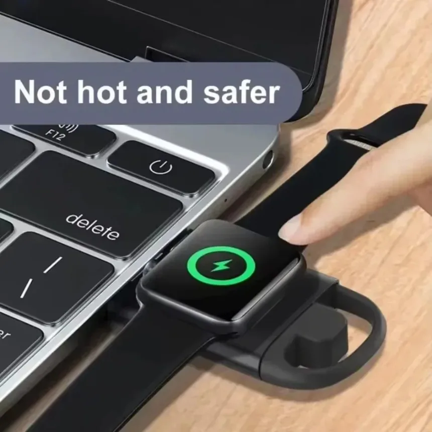 USB/Typ-C Doppelköpfiges Smartwatch-Wireless-Ladegerät für Apple Watch-Serie iWatch 10, 9, 8, 7, 6, 5, 4, 3, 2, SE, ultraschnelles Laden Image