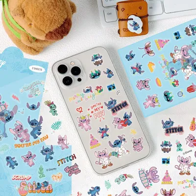 Transparente PET-Aufkleber von Disney Stitch&Cars – offiziell lizenzierte wasserfeste Aufkleber für Auto/Telefon/Laptop-Kunst (Anime Worlds Store) Image