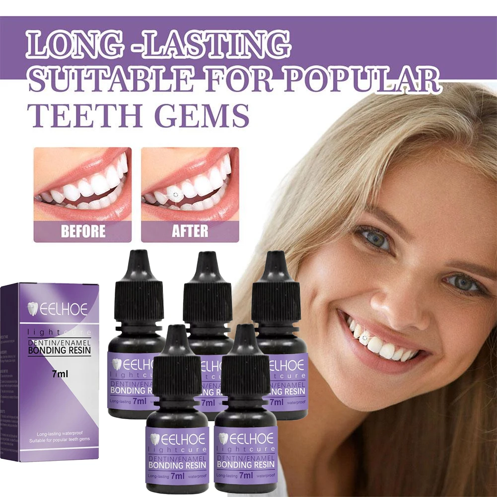 7 ml Zahn Edelstein Kleber Dental Kleber für Zahn Edelsteine Diamant Kit Kleber Unisex Dental Dekor Zähne Kristall Schmuck Robust zahn Neue Image