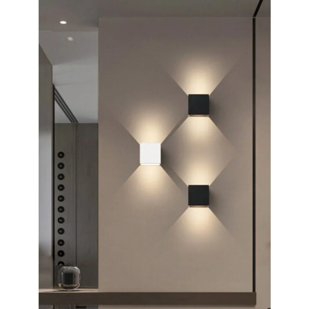 6W LED Kreative Wandleuchte Innen Aluminium Schwarz/Weiß Langlebige energiesparende LED Wandleuchte Geeignet für Schlafzimmer Wohnzimmer
