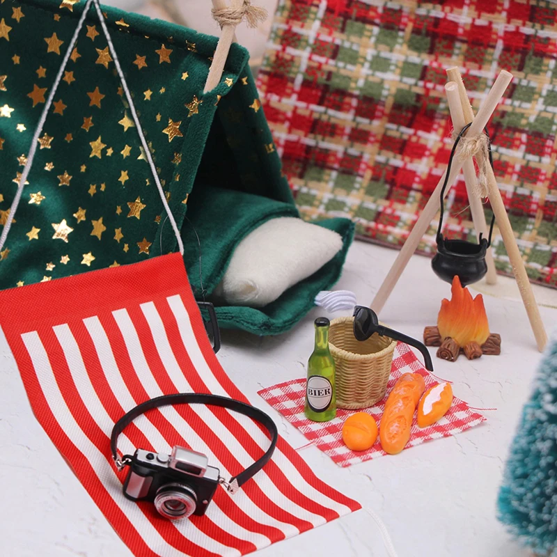 Accessoires miniatures de scène de Noël, mini maison, elfe, beurre, shaker, décoration