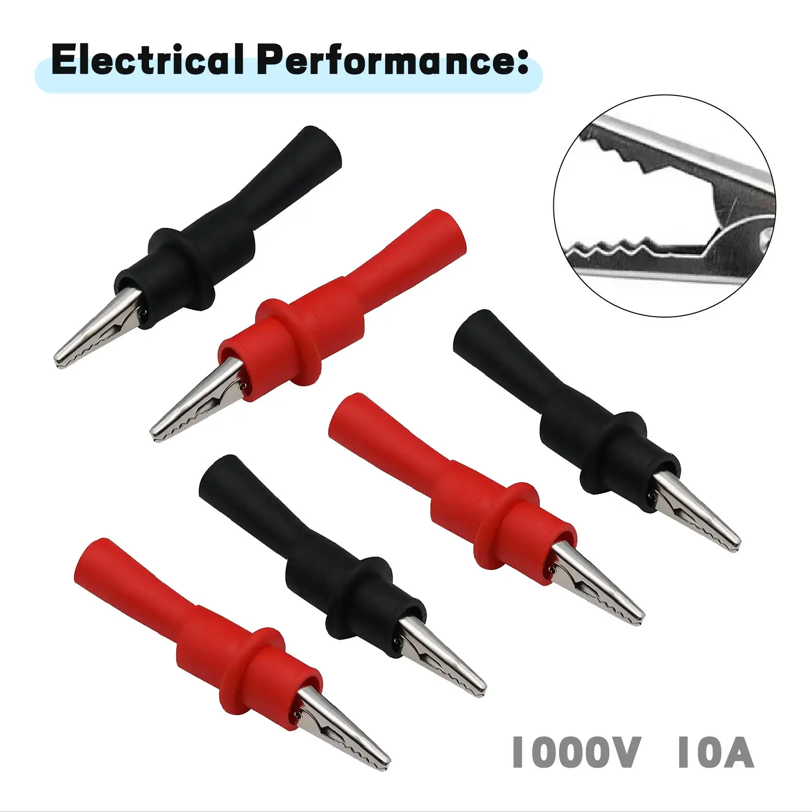 4PCS10PCS Alligator Crocodile Clamp Test Clip Wire Tips Test Clip Multimeter Tester Probe Analysis Instruments Parts Accessories