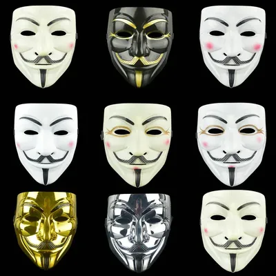 Halloween Cosplay Masken V wie Vendetta Film Anonyme Maske für Erwachsene Kinder Film Thema Maske Party Geschenk Cosplay Kostüm Zubehör Image