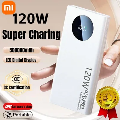Xiaomi 120 W 500000 mAh Hohe Kapazität Power Bank Schnelle Lade Power Tragbare Batterie Ladegerät Für iPhone Samsung Huawei 2025 Image