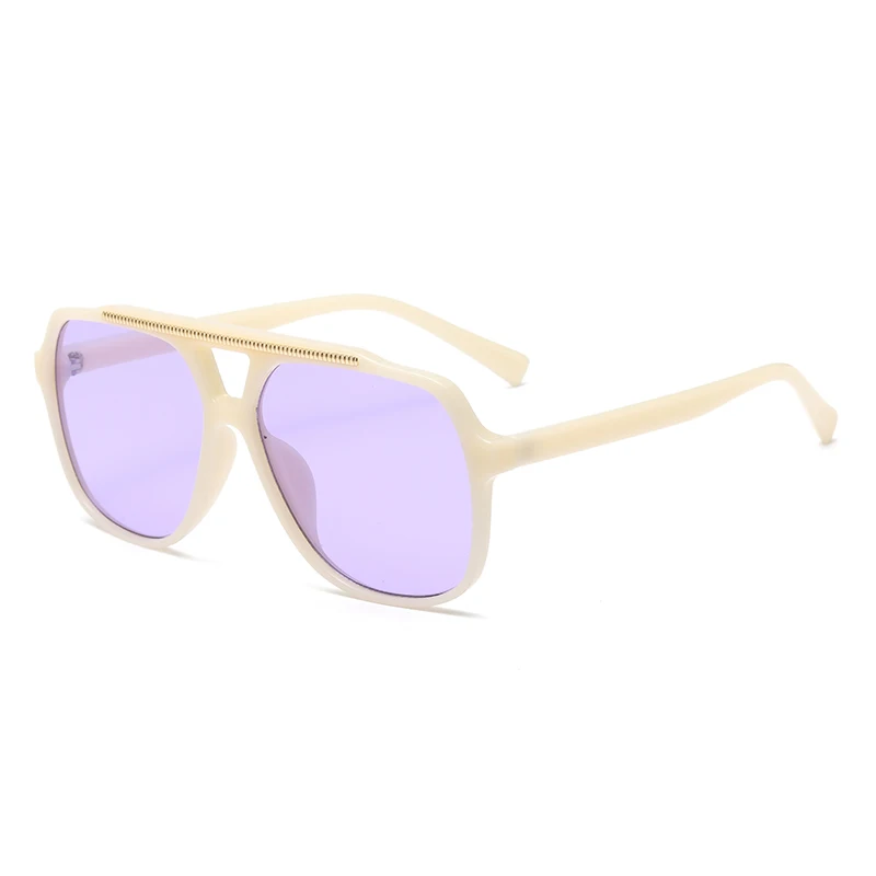 Radfahren Mode Pilot Sonnenbrille Neue Retro Doppel Strahl Design Ozean Blatt Sonnenschirm Sonnenbrille UV Schutz Einfachen Casual Stil Image