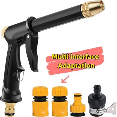 1 PC Long Distance Black Gun Hose High Pressure Car Wash and Spray Gun for RV Cleaning and Maintenance Plastic Case