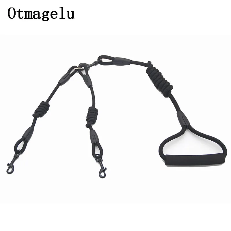 Nylon Haustier Hund Doppel Leinen Krawatte Kragen Hunde Sicheres Zubehör Sicherheitsgurt Für Welpen Große Hund Ausbildung Leinen Heimtierbedarf Image