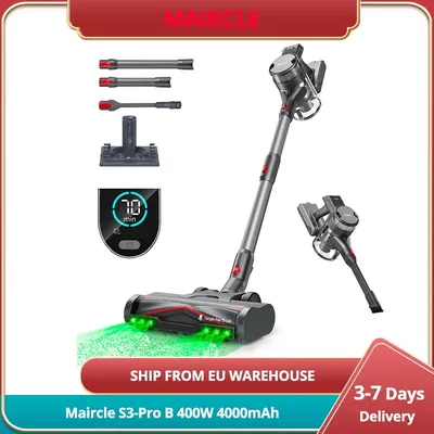 Maircle S3-Pro B Cordless Vacuum Cleaner, with Storage Rechargeable Base, 70min Battery Life, ≤72db Low Noise, Anti-Tangle Brus
