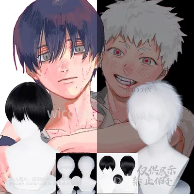 Anime Tsujinaka Yoshiki Hikaru Cosplay Die Sommer Hikaru Died Weiß Schwarz Perücken Hitzebeständige Synthetische Haar Halloween Party Cos Image