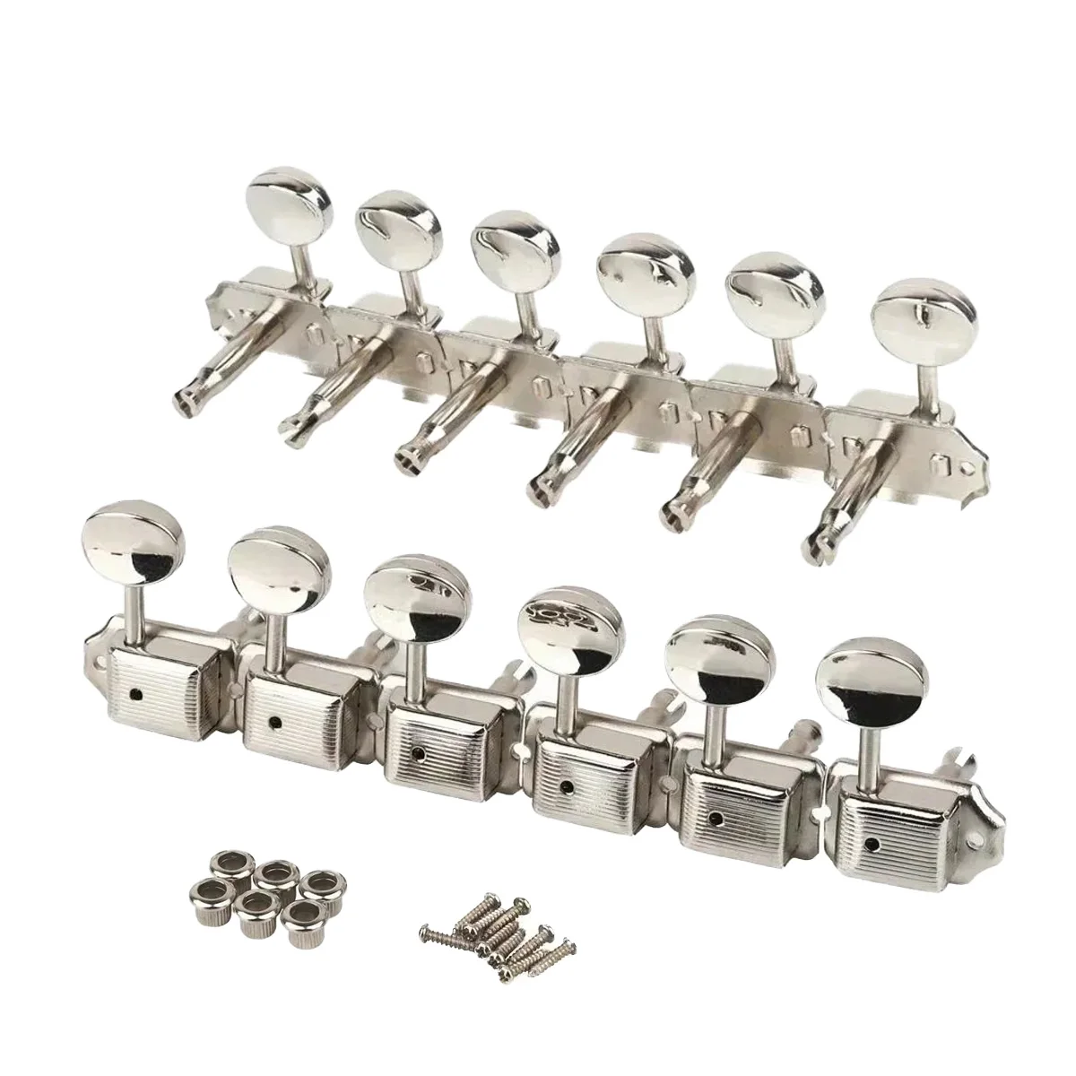 Miwayer FLEOR Vintage 6R Stimmwirbel für E-Gitarre – 6 Inline-Mechaniken, Stimmwirbel-Set für klassische E-Gitarren Image