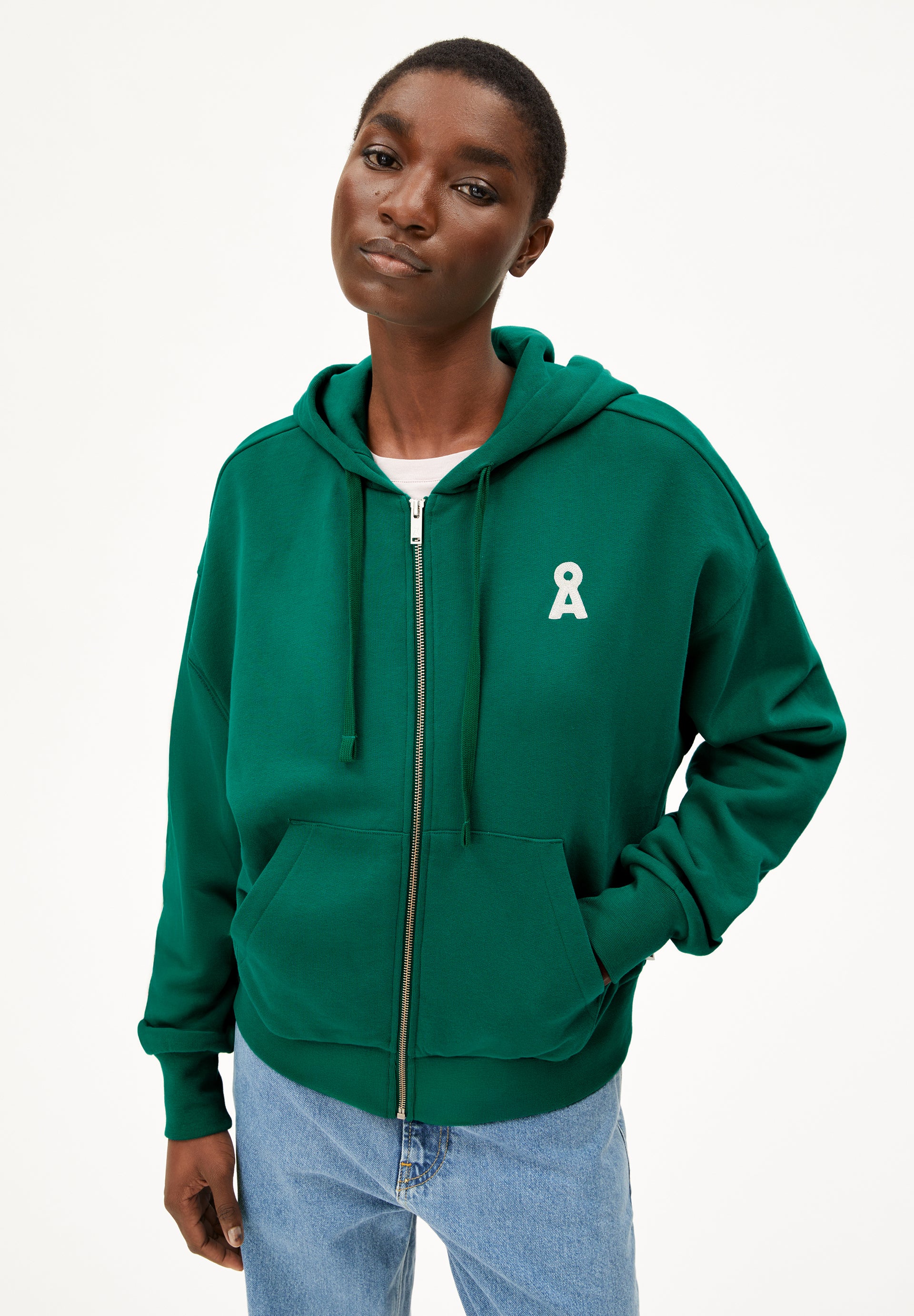 ICONIC Å RIXAMAA SWEAT | Sweatjacke aus Bio-Baumwolle - grün (S) Image