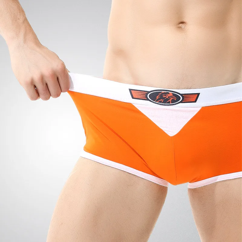 Herren-Unterwäsche aus reiner Baumwolle, dünne, flache Eckshorts für Herren im Sommer, trendige und bequeme Jugendhose mit mittlerer Taille und quadratischem Boden Image