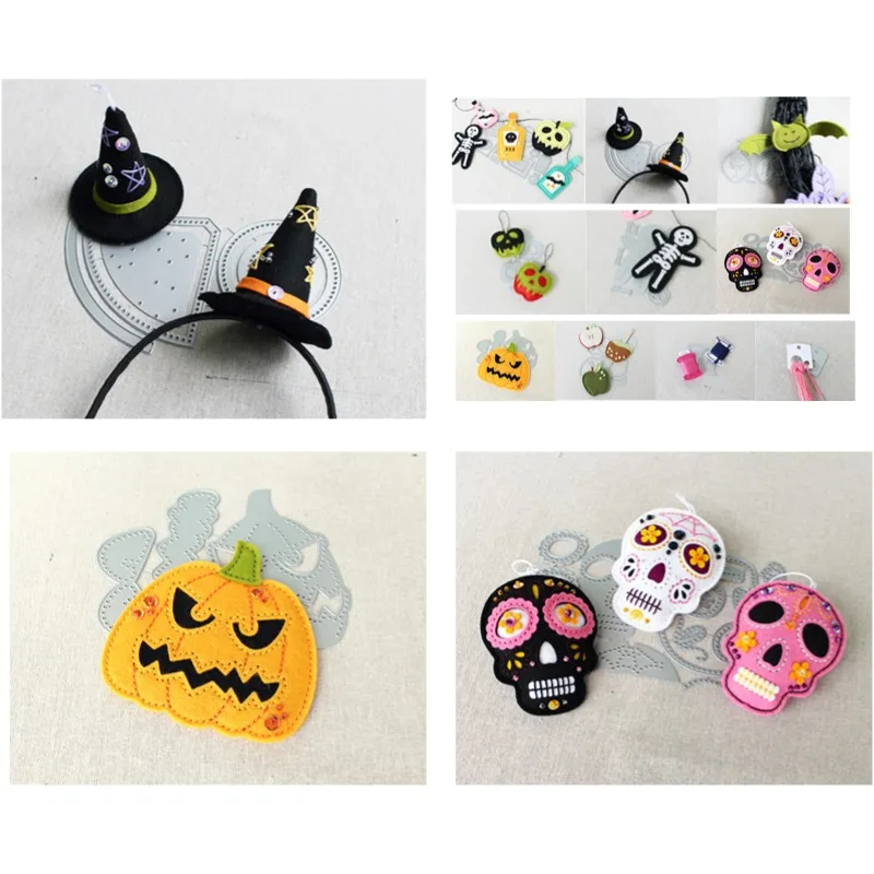 Apple Pumpkin Harvest Gingerbread Skeleton Witch Halloween Autumn Metal Cutting Die Stamps Scrapbook Stencil Photo Album Paper