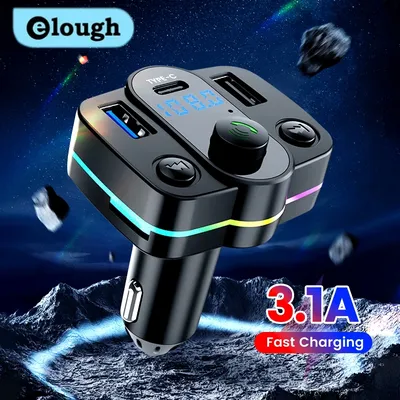 Elough USB Charging Cigarette Lighter Car Bluetooth Hands-Free Car MP3 Player Music Player Car FM Transmitter