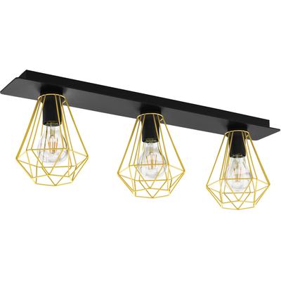 EGLO Deckenleuchte "TARBES 2", schwarz (schwarz, messingfarben), H: 24,50cm, Lampen, Deckenleuchte in schwarz und messing aus Stahl - exkl. E27 - 40W Image
