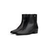 Stiefelette TOMMY HILFIGER "TH LEATHER POINTY ZIP BOOTIE", Damen, Gr. 38, schwarz, Leder, klassisch, Schuhe, Blcokabsatz, Businessschuh, Westernstiefelette in spitzer Form