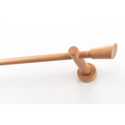 Gardinenstange GARESA "MOLIS", rot (rotbuchefarben), L:410cm Ø:20mm, Holzwerkstoff, Metall, Gardinenstangen, Vorhanggarnitur, verlängerbar, Wandmontage, Keil, ohne Ringe Image