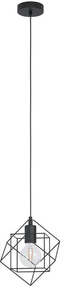 EGLO Hängeleuchte "STRAITON Pendellampe, Vintage, Stahl, Hängelampe, E27, IP20, Lampe", schwarz, 1, H: 110cm, 1 Stk., Leuchten, Hängeleuchte, Esstischlampe, L24 x B20,50 x 110, schwarz, 1X60W exkl. Image