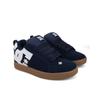Sneaker DC SHOES "Court Graffik", Gr. 13(47), blau (navy, gum), 57.05% Leder, 28.2% Synthetikmaterial, 13.87% Polyester, 0.88% Textil, Schuhe