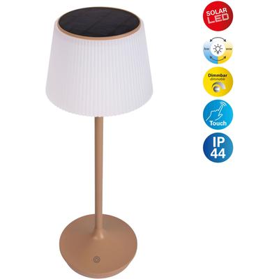 NÄVE LED Tischleuchte "Solarleuchte / Akkuleuchte "EMMI", beige (natur), Ø 13,00cm H: 38,00cm, Lampen, Solarbetrieb, Akkubetrieb, CCT, Berührungssensor, Akkutischleuchte Image