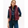 Steppweste TOMMY HILFIGER "LW PADDED SLIM VEST", Damen, Gr. S (36), rot (deep burgundy), Steppware, Obermaterial: 100% Nylon, unifarben, casual, slim fit hüftlang, Westen, leicht glänzende Oberfläche