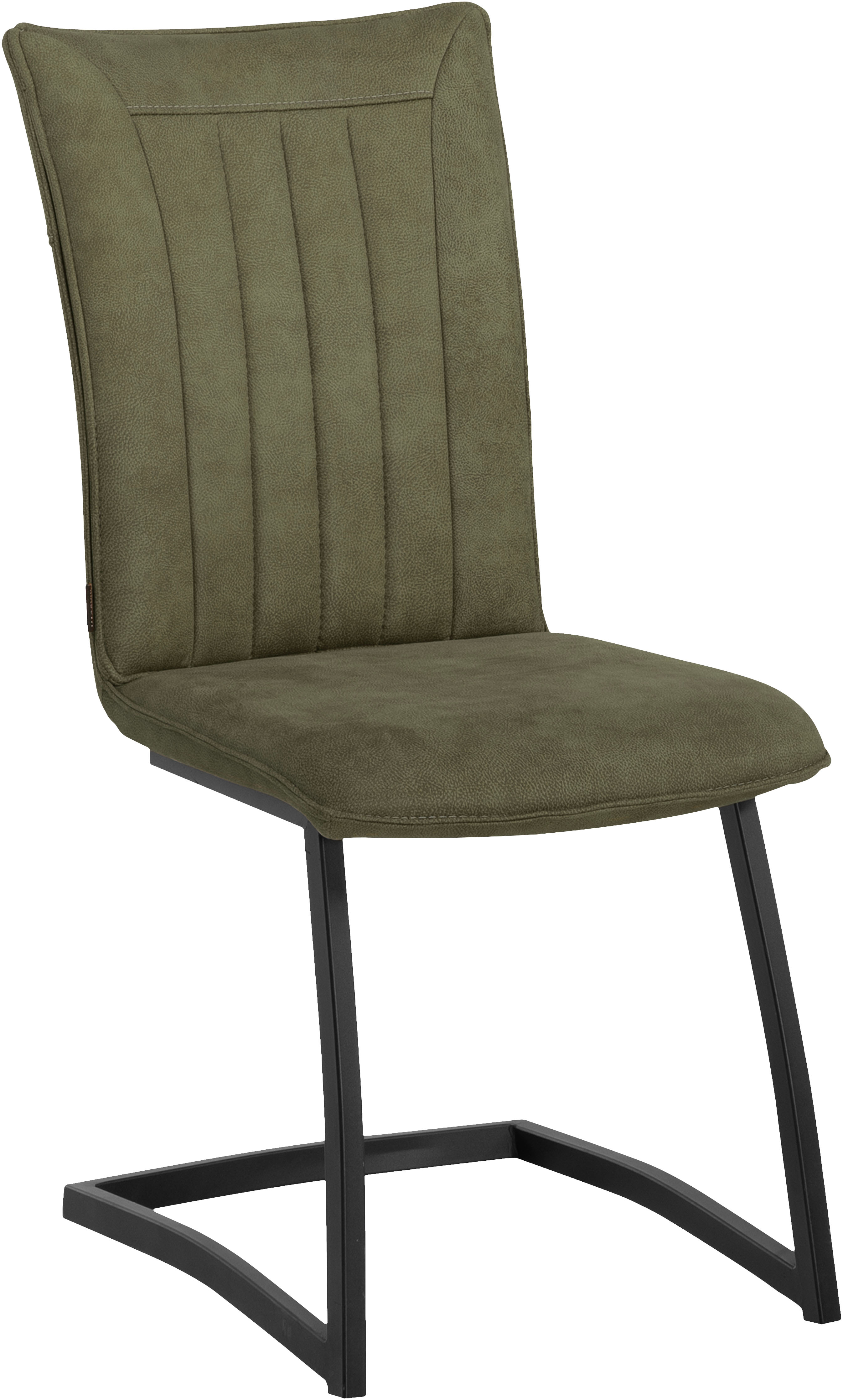 Freischwinger OMG DESIGN "Amara", grün (moss, schwarz), B:47cm H:97cm T:64cm, Stühle, Esszimmerstuhl, Küchenstuhl, pflegeleichter Bezug