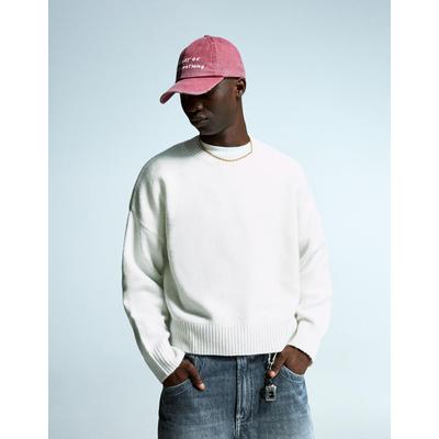Bershka Cropped Jumper Men Xl White