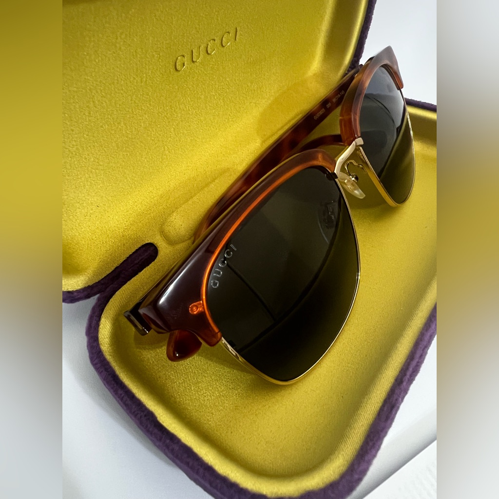 Gucci Accessories | Gucci Brown Metal Women’s Sunglasses/Shades Sz 145 Brand New | Color: Brown/Gold | Size: Os