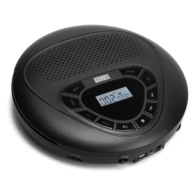 August SE10 Portable CD Player Headphone HiFi Music Reproductor CD Rechargeable Player With AUX Cable Support TF Card