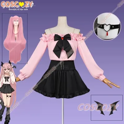 Seraph Of The End Owari no Seraph Krul Tepes Cosplay Kostüm Anime Perücke JK Schuluniformen Hexe Vampir Kleid Kopfbedeckung Requisiten Image