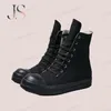 Ro Klassische Stiefel Männer Schuh Frauen Sneaker Voll Schwarz Leinwand High Top Schuhe Casual Sneakers Zipper Lace Up Luxus Ankle Boot