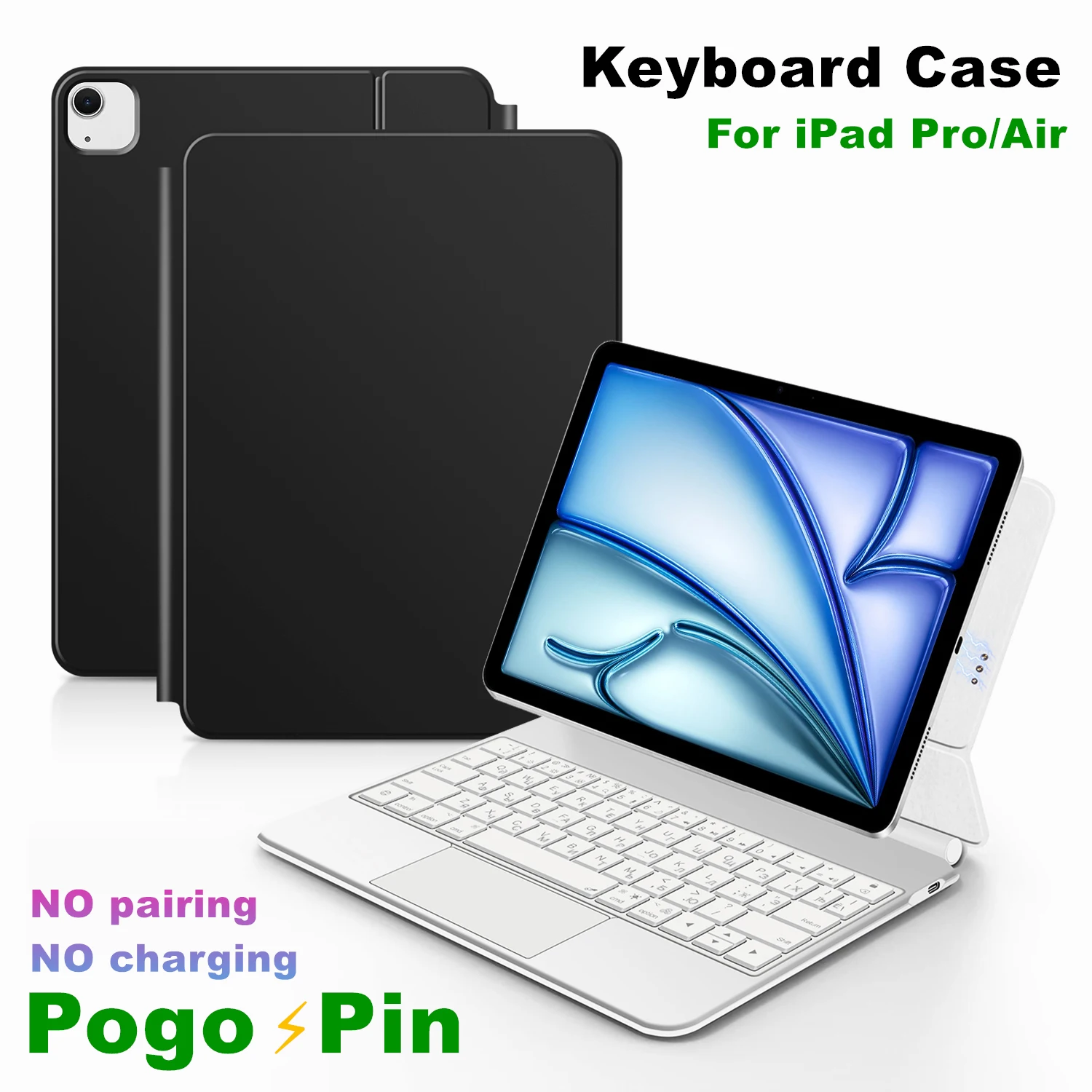 Smart Pogo Pin Magische Tastatur für iPad Pro 11 Zoll 12,9 6. 5th 4th Air 13 2025 M3 M2 M4 2018-2022 Gehäuseabdeckung Direktverbindung Image