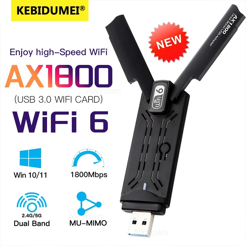 AX1800 USB WiFi 6 USB 3.0 Adapter Dual Band 2,4G/5Ghz Wi-Fi Empfänger Dongle Wifi Netzwerk Karte Wireless für PC Laptop Win10/11